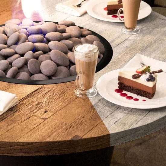 American Fyre Designs Propane Reclaimed Wood Cosmopolitan Round in Silver Pine